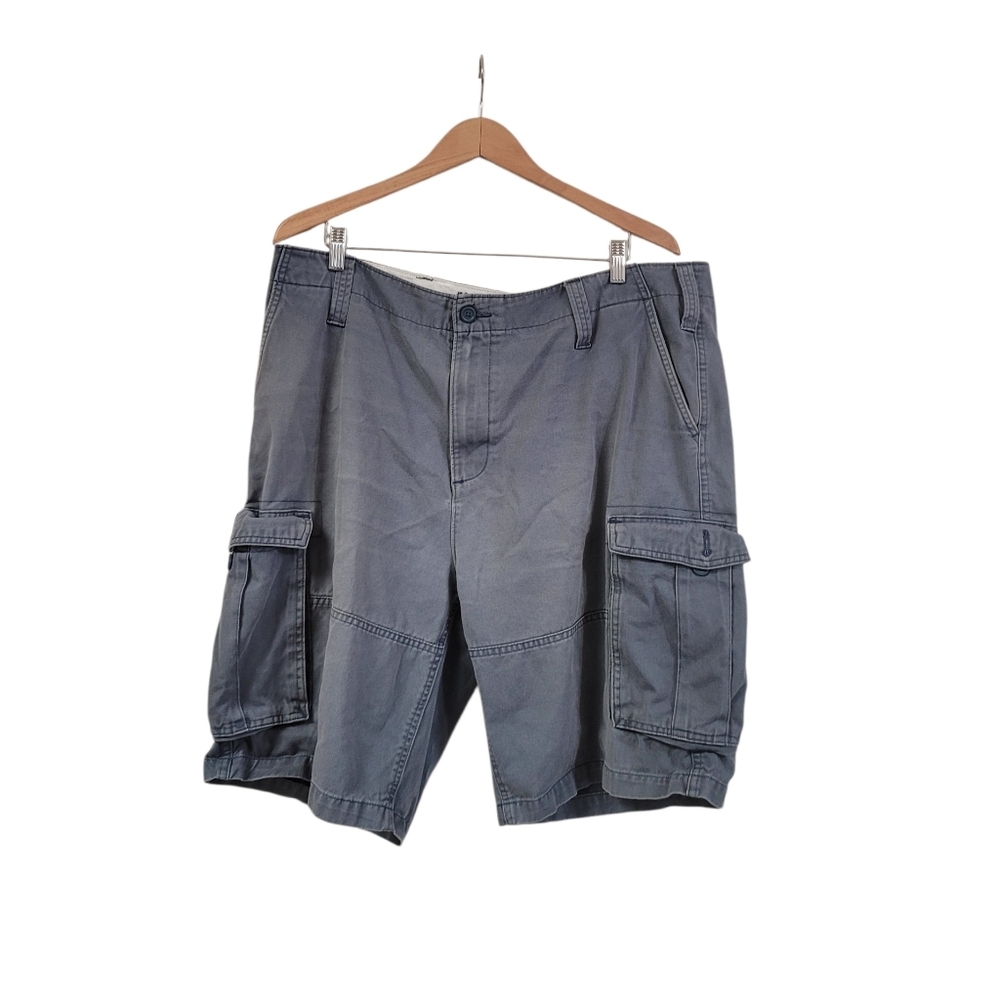 Nautica Men's Navigator Cargo Shorts 40W Blue Gray Utility Classic Fit Cotton